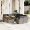 Image de vidaXL Salon de Jardin avec Coussins 9 pcs, Canapés de Terrasse, Ensemble de Meubles de Patio, Mobilier d'Extérieur, Gris 3273006