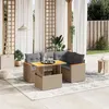 Image de vidaXL Salon de Jardin avec Coussins 5 pcs, Canapés de Terrasse, Ensemble de Meubles de Patio, Mobilier d'Extérieur, Beige 3273061