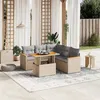 Image de vidaXL Salon de Jardin avec Coussins 6 pcs, Canapés de Terrasse, Ensemble de Meubles de Patio, Mobilier d'Extérieur, Beige 3273075