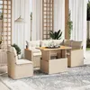 Image de Salon de jardin modulable Vidaxl beige 6 pieces rotin 62 x 62 x 69 cm 5 personnes
