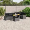 Image de vidaXL Salon de Jardin avec Coussins 7 pcs, Canapés de Terrasse, Ensemble de Meubles de Patio, Mobilier d'Extérieur, Noir 3273085