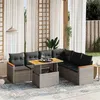 Image de vidaXL Salon de Jardin avec Coussins 7 pcs, Canapés de Terrasse, Ensemble de Meubles de Patio, Mobilier d'Extérieur, Gris 3273097