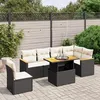 Image de vidaXL Salon de Jardin avec Coussins 7 pcs, Canapés de Terrasse, Ensemble de Meubles de Patio, Mobilier d'Extérieur, Noir 3273100