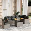Image de vidaXL Salon de Jardin avec Coussins 7 pcs, Canapés de Terrasse, Ensemble de Meubles de Patio, Mobilier d'Extérieur, Gris 3273104