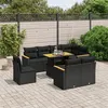 Image de vidaXL Salon de Jardin avec Coussins 9 pcs, Canapés de Terrasse, Ensemble de Meubles de Patio, Mobilier d'Extérieur, Noir 3273169