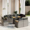 Image de vidaXL Salon de Jardin avec Coussins 9 pcs, Canapés de Terrasse, Ensemble de Meubles de Patio, Mobilier d'Extérieur, Gris 3273174