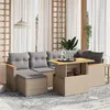Image de vidaXL Salon de Jardin avec Coussins 7 pcs, Canapés de Terrasse, Ensemble de Meubles de Patio, Mobilier d'Extérieur, Beige 3273180