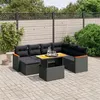 Image de vidaXL Salon de Jardin avec Coussins 8 pcs, Canapés de Terrasse, Ensemble de Meubles de Patio, Mobilier d'Extérieur, Noir 3273190