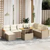 Image de Salon de jardin modulable Vidaxl rotin beige 2 pieces 8 personnes