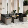 Image de vidaXL Salon de Jardin avec Coussins 10 pcs, Canapés de Terrasse, Ensemble de Meubles de Patio, Mobilier d'Extérieur, Gris 3273223