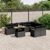 Image de vidaXL Salon de Jardin avec Coussins 10 pcs, Canapés de Terrasse, Ensemble de Meubles de Patio, Mobilier d'Extérieur, Noir 3273232
