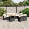 Image de vidaXL Salon de Jardin avec Coussins 10 pcs, Canapés de Terrasse, Ensemble de Meubles de Patio, Mobilier d'Extérieur, Noir 3273233