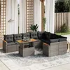 Image de vidaXL Salon de Jardin avec Coussins 10 pcs, Canapés de Terrasse, Ensemble de Meubles de Patio, Mobilier d'Extérieur, Gris 3273237