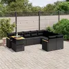 Image de Salon de jardin modulable VIDAXL resine tressee noir 10 pieces x 62 x 69 9 personnes
