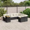 Image de vidaXL Salon de Jardin avec Coussins 10 pcs, Canapés de Terrasse, Ensemble de Meubles de Patio, Mobilier d'Extérieur, Noir 3273240