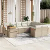 Image de vidaXL Salon de Jardin avec Coussins 10 pcs, Canapés de Terrasse, Ensemble de Meubles de Patio, Mobilier d'Extérieur, Beige 3273242
