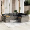 Image de vidaXL Salon de Jardin avec Coussins 10 pcs, Canapés de Terrasse, Ensemble de Meubles de Patio, Mobilier d'Extérieur, Gris 3273244