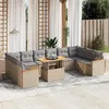Image de vidaXL Salon de Jardin avec Coussins 11 pcs, Canapés de Terrasse, Ensemble de Meubles de Patio, Mobilier d'Extérieur, Beige 3273250