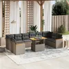 Image de vidaXL Salon de Jardin avec Coussins 11 pcs, Canapés de Terrasse, Ensemble de Meubles de Patio, Mobilier d'Extérieur, Gris 3273251
