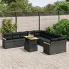 Image de vidaXL Salon de Jardin avec Coussins 11 pcs, Canapés de Terrasse, Ensemble de Meubles de Patio, Mobilier d'Extérieur, Noir 3273260