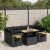 Image de vidaXL Salon de Jardin avec Coussins 7 pcs, Canapés de Terrasse, Ensemble de Meubles de Patio, Mobilier d'Extérieur, Noir 3273414