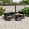 Image de vidaXL Salon de Jardin avec Coussins 8 pcs, Canapés de Terrasse, Ensemble de Meubles de Patio, Mobilier d'Extérieur, Noir 3273428