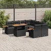 Image de vidaXL Salon de Jardin avec Coussins 9 pcs, Canapés de Terrasse, Ensemble de Meubles de Patio, Mobilier d'Extérieur, Noir 3273442