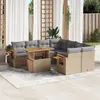 Image de vidaXL Salon de Jardin avec Coussins 9 pcs, Canapés de Terrasse, Ensemble de Meubles de Patio, Mobilier d'Extérieur, Beige 3273446