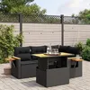 Image de Salon de jardin modulable Vidaxl resine tressee noir 5 pieces 55.0 x 62 x 69 4 personnes