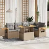Image de vidaXL Salon de Jardin avec Coussins 6 pcs, Canapés de Terrasse, Ensemble de Meubles de Patio, Mobilier d'Extérieur, Beige 3273509
