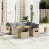 Image de Salon de jardin modulable Vidaxl beige resine tressee 6 pieces 55.0 x 62 x 69 cm