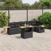 Image de vidaXL Salon de Jardin avec Coussins 7 pcs, Canapés de Terrasse, Ensemble de Meubles de Patio, Mobilier d'Extérieur, Noir 3273526