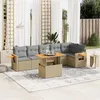 Image de vidaXL Salon de Jardin avec Coussins 7 pcs, Canapés de Terrasse, Ensemble de Meubles de Patio, Mobilier d'Extérieur, Beige 3273530