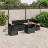 Image de vidaXL Salon de Jardin avec Coussins 7 pcs, Canapés de Terrasse, Ensemble de Meubles de Patio, Mobilier d'Extérieur, Noir 3273540