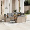 Image de Salon de jardin modulable Vidaxl resine tressee beige 9 pieces 55.0 x 62 x 69