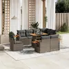 Image de vidaXL Salon de Jardin avec Coussins 9 pcs, Canapés de Terrasse, Ensemble de Meubles de Patio, Mobilier d'Extérieur, Gris 3273615