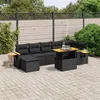 Image de vidaXL Salon de Jardin avec Coussins 8 pcs, Canapés de Terrasse, Ensemble de Meubles de Patio, Mobilier d'Extérieur, Noir 3273624