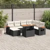 Image de vidaXL Salon de Jardin avec Coussins 8 pcs, Canapés de Terrasse, Ensemble de Meubles de Patio, Mobilier d'Extérieur, Noir 3273632