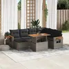 Image de Salon de jardin modulable Vidaxl resine tressee gris 8 pieces 55.0 x 62 x 69 7 personnes