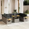 Image de vidaXL Salon de Jardin avec Coussins 10 pcs, Canapés de Terrasse, Ensemble de Meubles de Patio, Mobilier d'Extérieur, Gris 3273664