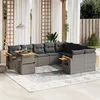 Image de vidaXL Salon de Jardin avec Coussins 10 pcs, Canapés de Terrasse, Ensemble de Meubles de Patio, Mobilier d'Extérieur, Gris 3273685