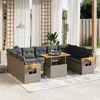 Image de vidaXL Salon de Jardin avec Coussins 11 pcs, Canapés de Terrasse, Ensemble de Meubles de Patio, Mobilier d'Extérieur, Marron 3255470