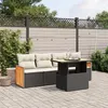 Image de vidaXL Salon de Jardin avec Coussins 5 pcs, Canapés de Terrasse, Ensemble de Meubles de Patio, Mobilier d'Extérieur, Noir 3273835