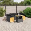 Image de Salon de jardin modulable Vidaxl resine tressee noir 7 pieces 55.0 x 59 x 69 6 personnes