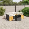 Image de Salon de jardin modulable Vidaxl 7 pieces noir resine tressee 62 x 55 x 69 cm 6 personnes