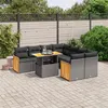Image de vidaXL Salon de Jardin avec Coussins 9 pcs, Canapés de Terrasse, Ensemble de Meubles de Patio, Mobilier d'Extérieur, Noir 3273883