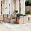 Image de Salon de jardin modulable Vidaxl resine tressee beige 9 pieces 62 x 55 x 69