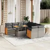 Image de Salon de jardin modulable Vidaxl resine tressee gris 9 pieces x 59 x 69