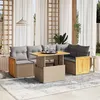 Image de Salon de jardin modulable Vidaxl beige resine tressee 6 pieces 62 x 55 x 69 cm