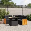 Image de vidaXL Salon de Jardin avec Coussins 6 pcs, Canapés de Terrasse, Ensemble de Meubles de Patio, Mobilier d'Extérieur, Noir 3273953